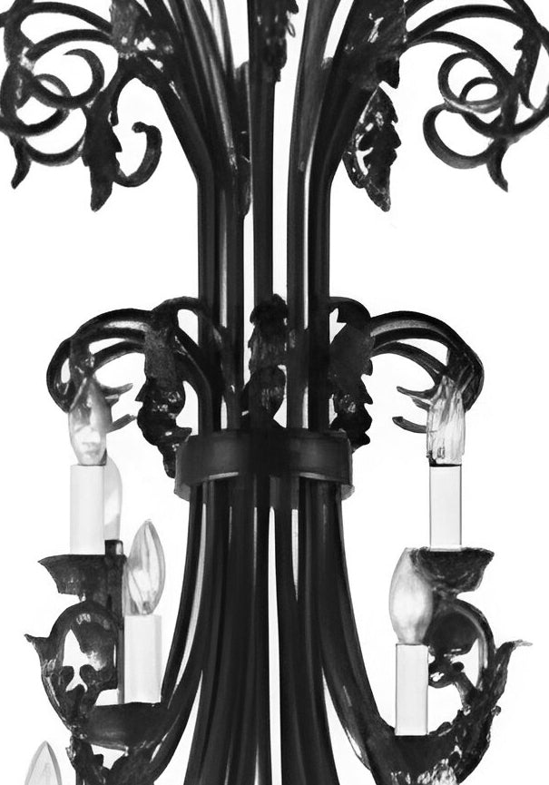 Tall foyer chandelier extra large wrought iron chandeliers 50" Inches Tall H50" X W30"