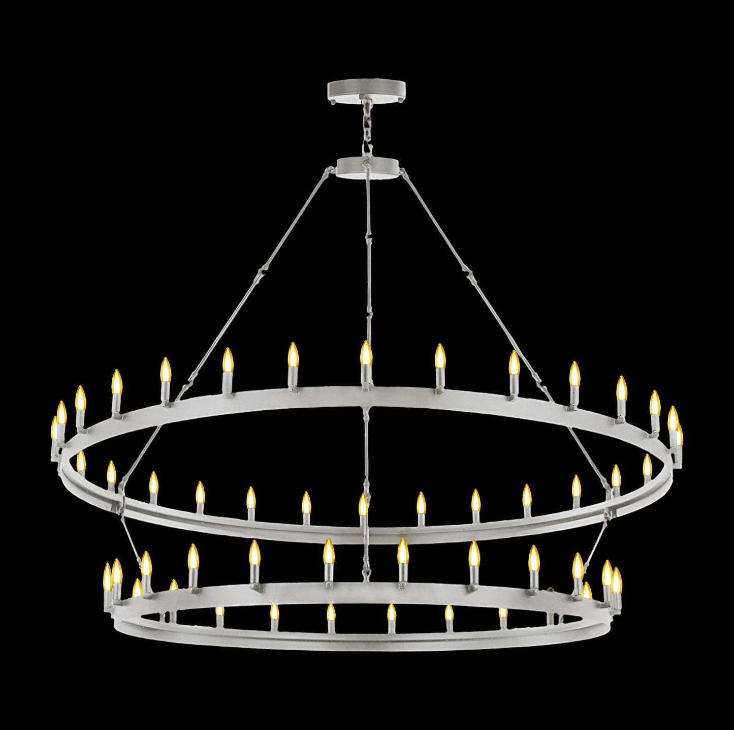 Wrought Iron Vintage Barn Metal Castile Two Tier Chandelier Chandeliers Industrial Loft Rustic Lighting 