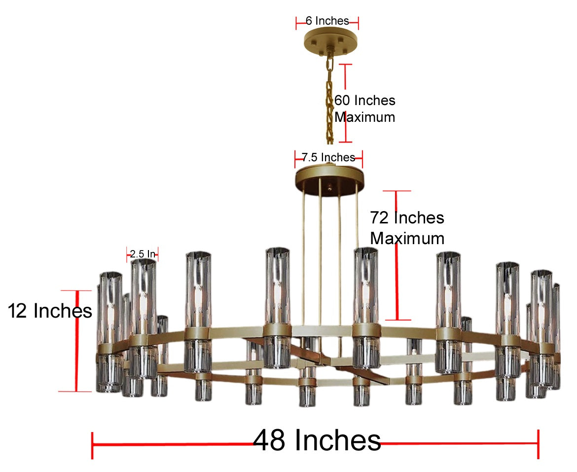 Varella round chandelier Illuminate Your Space with Style Varella Round Chandelier 60" Vintage Barn Metal Industrial Loft Rustic Lighting, Ideal for Living Rooms, Dining Rooms, Foyers, and Entryways